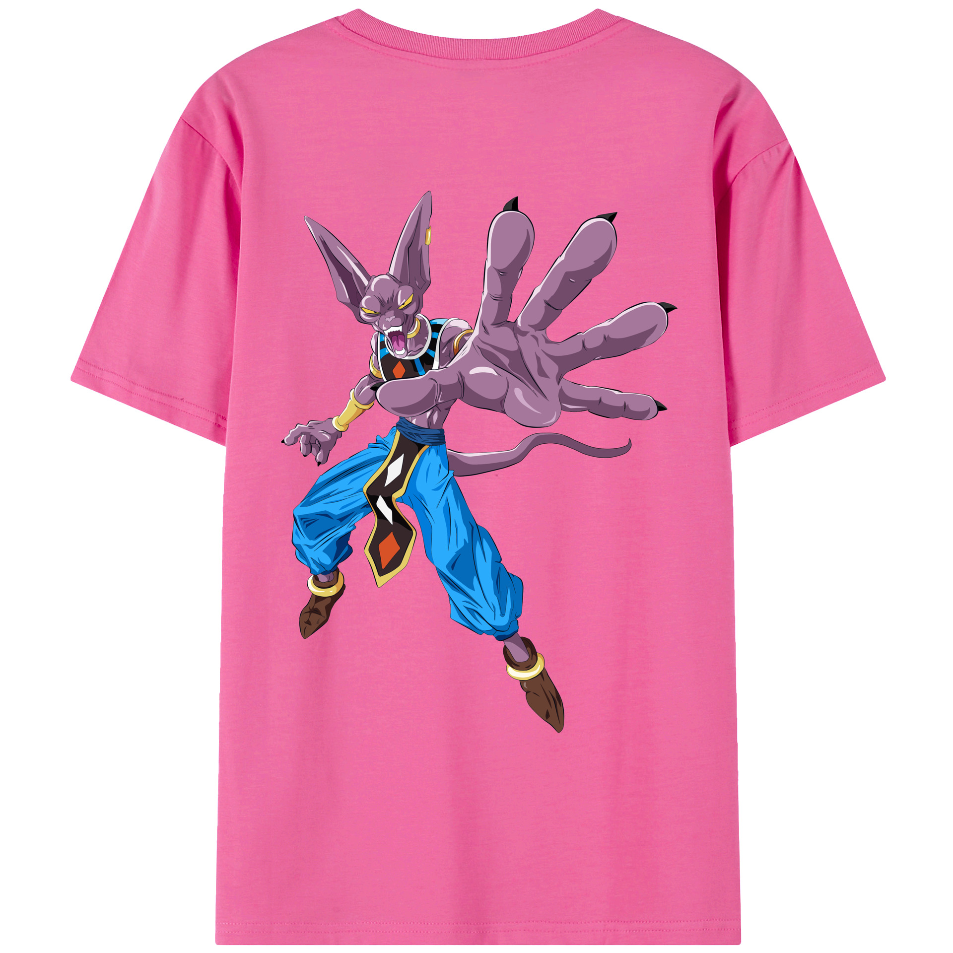 （画像用） ドラゴンボール ビルス 破壊神ビルス DRAGON BALL Beerus Birusu レディース半袖Tシャツ(バックプリント)